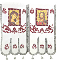 Хоругви тканевые, вышивка кружево(габардин, икона на холсте) 60/120