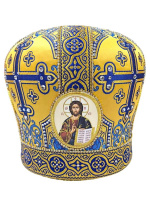 Митра парча Греция (желто-синяя)  58р