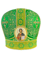 Митра парча (зеленый с золотом, иконы холст) 58р