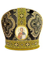Митра парча Т (черный с золотом) 56р