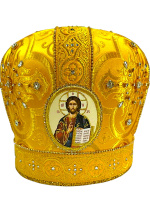 Митра парча Греция (желтая с золотом) 59р