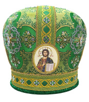 Митра парча Т (зеленый с золотом, иконы холст) 61р