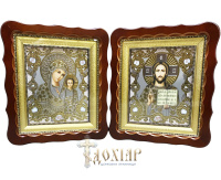  Пара СПАСИТЕЛЬ И КАЗАНСКАЯ БОЖЬЯ МАТЕРЬ (фигурная) 25/28