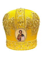 Митра золотистая, парча  (вышивка Крест) 58р