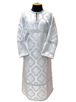 Стихарь детский, парча Турция (белое серебро) 120 см
