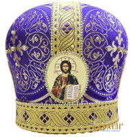 Митра парча  (фиолетовый с золотом) 56 р