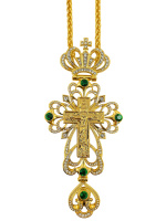 КРЕСТ Наперсный ↕14см ↔6см Латунь Позолочением Gold Plated