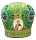 Митра парча Т (зеленый с золотом, иконы холст) 59р