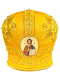 Митра золотистая, парча  (вышивка крест лучи) 58р