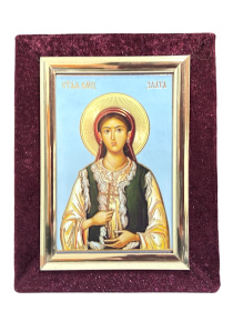 Икона бархат св. вмц. Злата  9/12 см