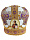 Митра парча Греция (белый с фиолетовым) 57,5р