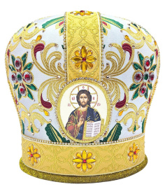 Митра парча Греция (золото бордо) 57,5р