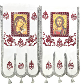 Хоругви тканевые, вышивка кружево(габардин, икона на холсте) 60/120