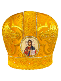 Митра парча Греция (желтая с золотом) 58,5р