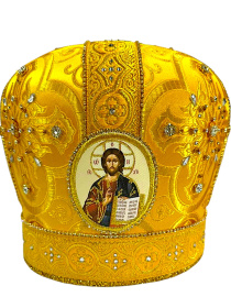 Митра парча Греция (желтая с золотом) 58,5р