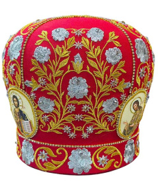 Митра габардин, вышивка (красная с золотом) 60 р