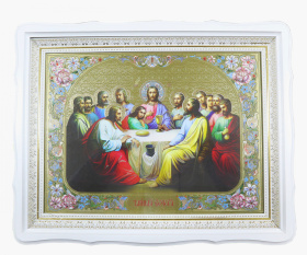 Тайная Вечеря  (белая рамка) 40/50 см