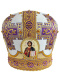 Митра парча Греция (белый с фиолетовым) 57,5р