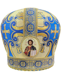 Митра парча Греция (синий с золотом) 57,5р