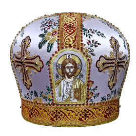 Митра парча д.Т (бордовый с золом,вышитые иконы) 60 р