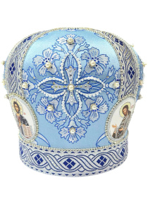 Митра парча (голубое серебро, бусинки) 57,5р