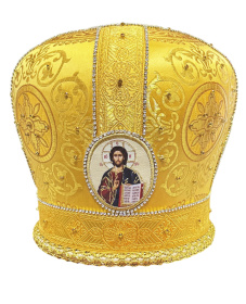 Митра парча Греция (желтая с золотом) 57р
