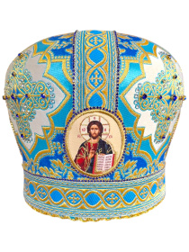 Митра парча Греция (синий с золотом) 57.5 р