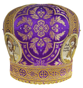 Митра парча  (фиолетовый с золотом) 58 р